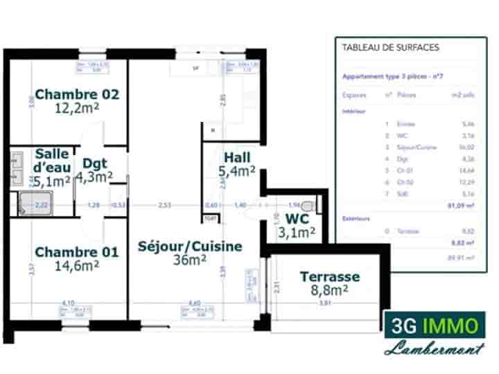 Apartamento para venda em Villers-la-Montagne